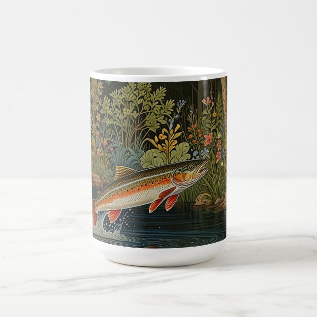 Rustic fish fishing fly fishing coffee mug (Center)