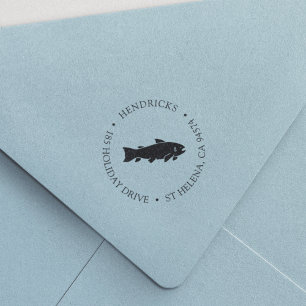 Rustic Fish Return Address Self-inking Stamp