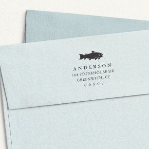 Rustic Fish Return Address Self-inking Stamp