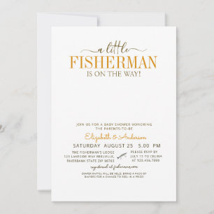 Rustic Fisherman Is On The Way Baby Shower Invitation