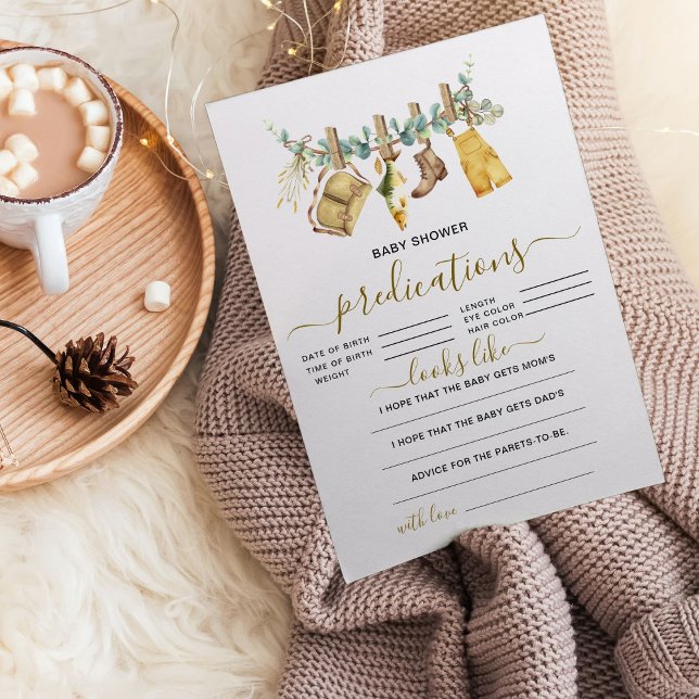 Rustic Fishing Baby Shower Predictions Card (Creator Uploaded)