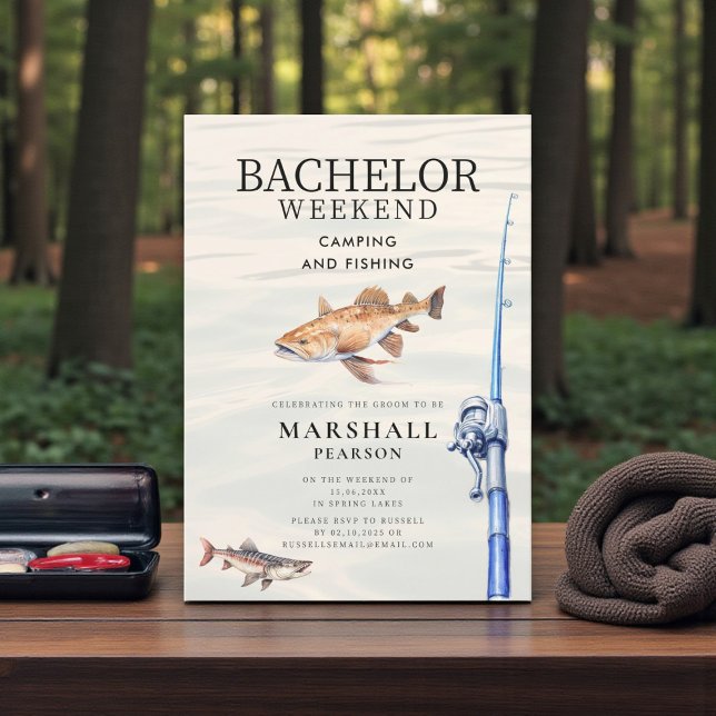 Rustic Fishing Bachelor Weekend Invitation (Creator Uploaded)
