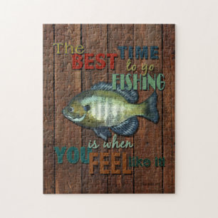 Rustic Fishing   Bluegill Fish Jigsaw Puzzle