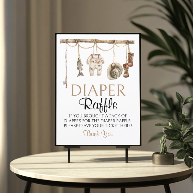 Rustic Fishing Diaper Raffle Sign 8x10 (Creator Uploaded)