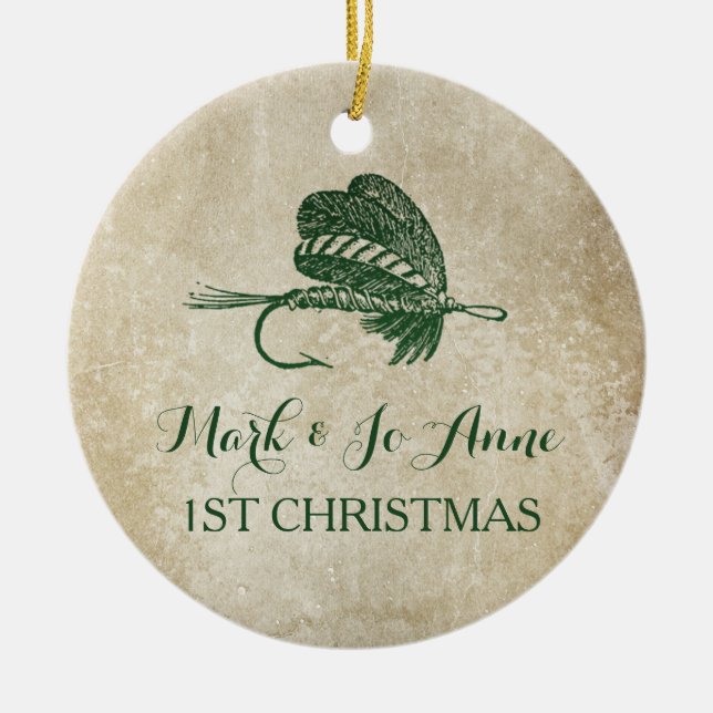 Rustic Fishing Lure Christmas Ornament (Front)