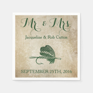 Rustic Fishing Lure Wedding Napkins