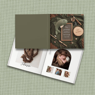 Rustic Fishing-Themed Baby book keepsake 