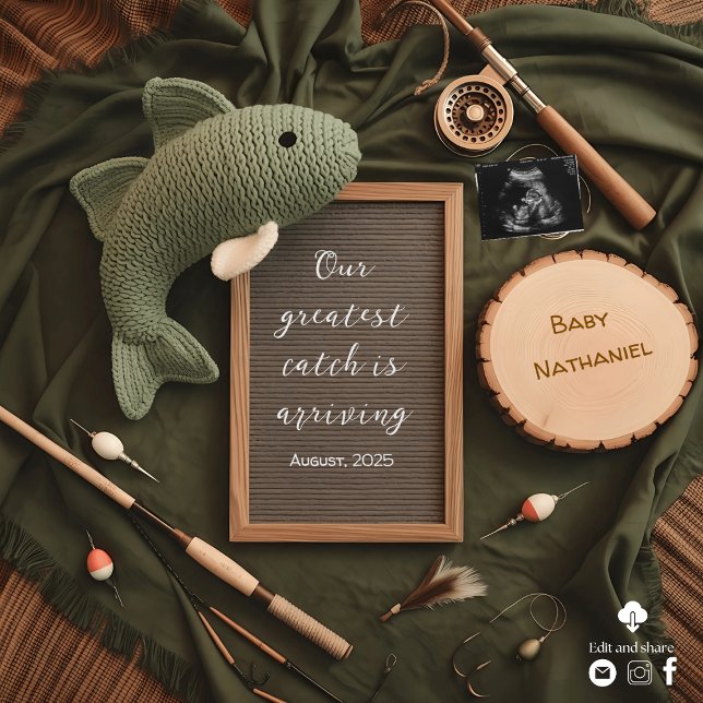 Rustic Fishing-Themed Pregnancy Announcement  (Creator Uploaded)