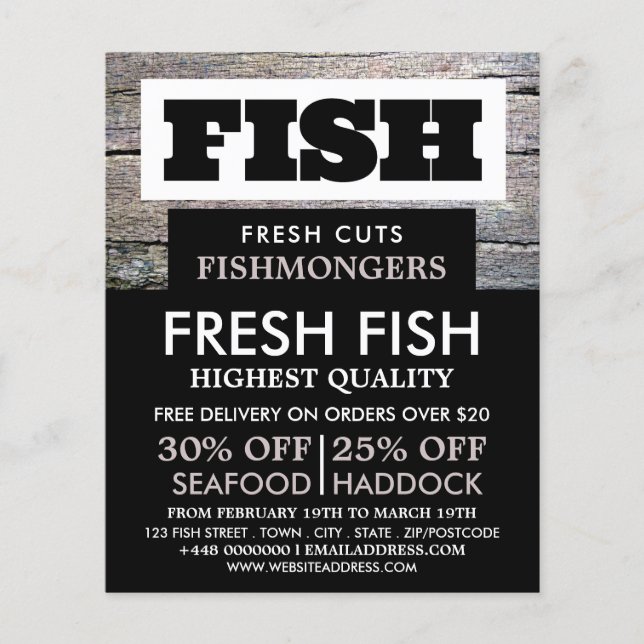 Rustic Fishmonger/Wife, Fish Market Advertising Flyer (Front)