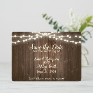 Rustic Flat Save The Date Card