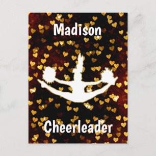 Rustic Floating Hearts Cheerleader Postcard