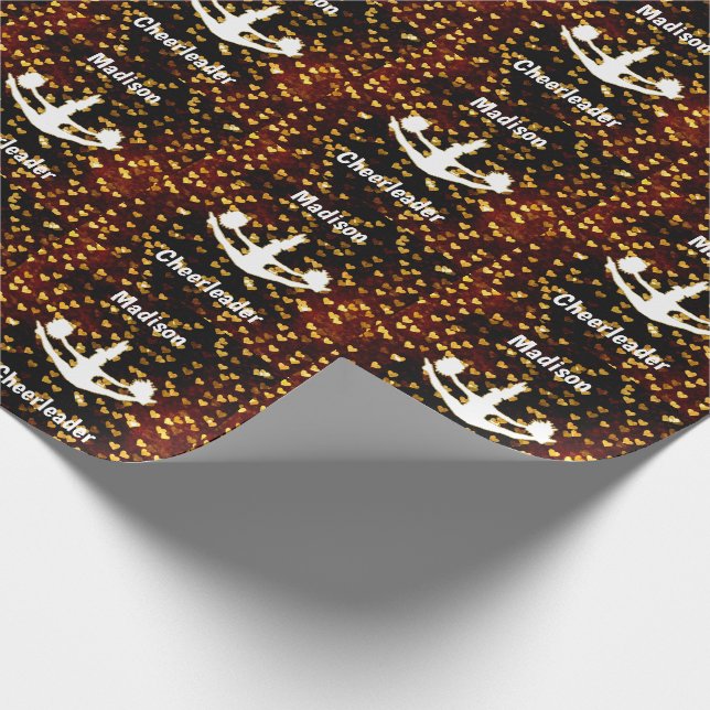 Rustic Floating Hearts Cheerleader Wrapping Paper (Corner)
