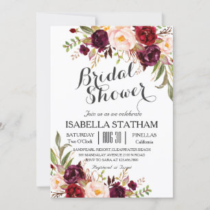 Rustic Flora l Rustic Bridal Shower Invitation