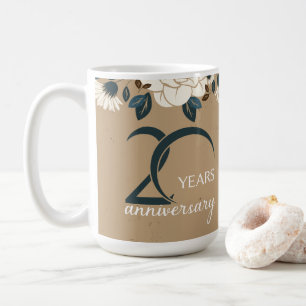 Rustic Floral 20th Wedding Anniversary Coffee Mug