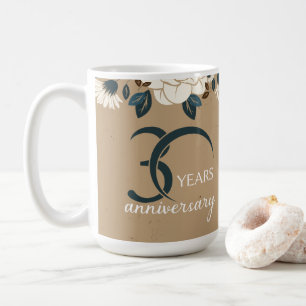 Rustic Floral 30th Wedding Anniversary Coffee Mug