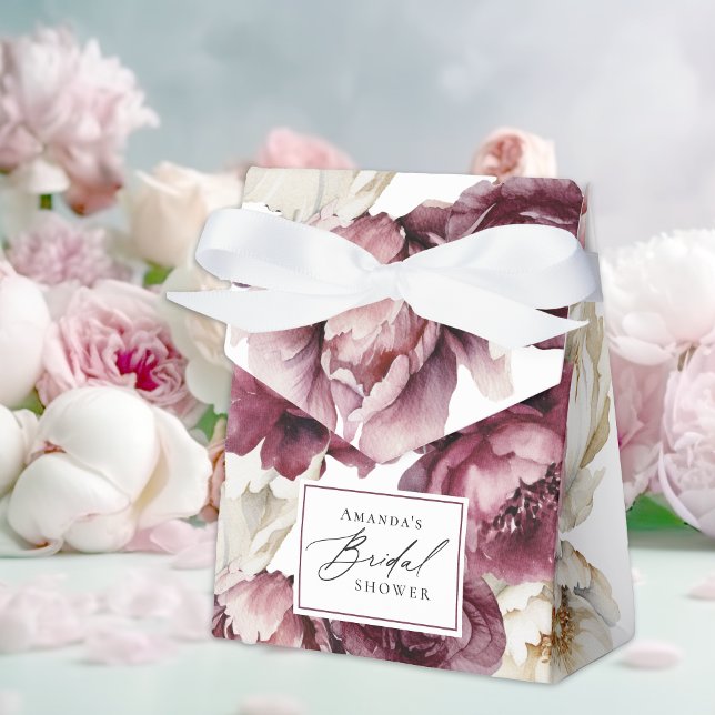 Rustic Floral Abundance Bridal Shower Favour Box (A beautiful favor box for a fall bridal shower!)
