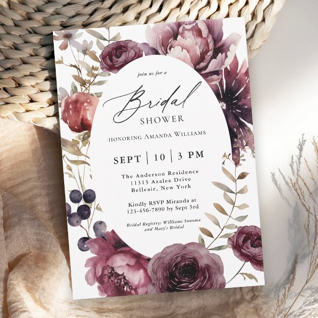 Rustic Floral Abundance Feminine Bridal Shower Invitation (Creator Uploaded)