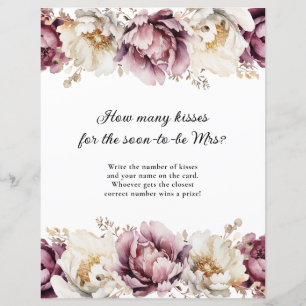 Rustic Floral Abundance How Many Kisses Game