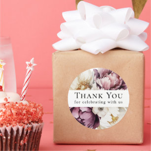 Rustic Floral Abundance Thank You Classic Round Sticker