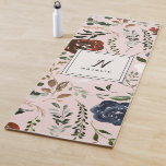 Rustic floral and antlers navy burgundy pink yoga mat<br><div class="desc">Rustic floral and antlers navy burgundy pink personalised design</div>