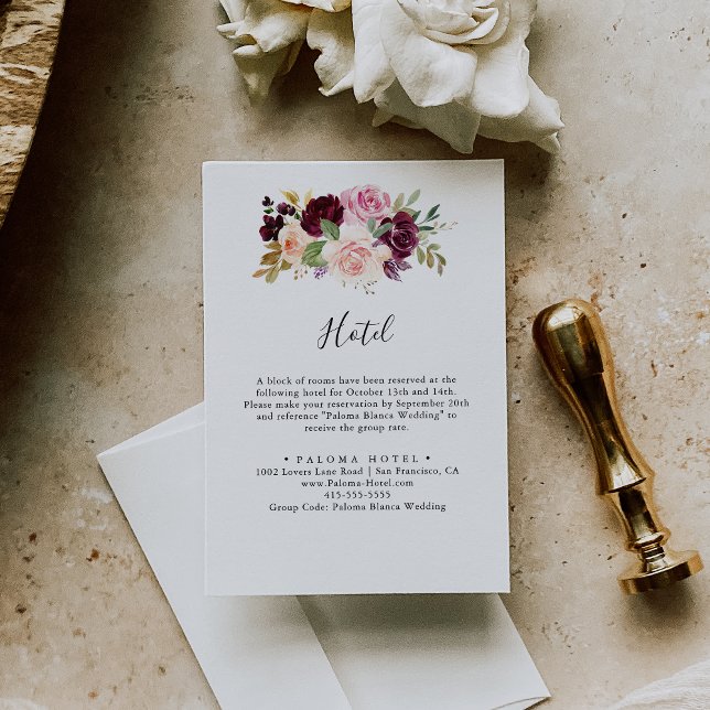 Rustic Floral and Botanical Foliage Hotel Enclosure Card (Creator Uploaded)
