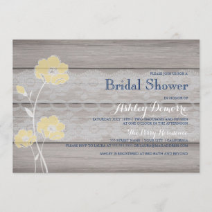Rustic Floral and Lace Bridal Shower Invitation