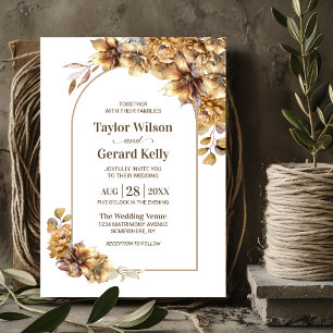 Rustic Floral Arch Wedding Invitation