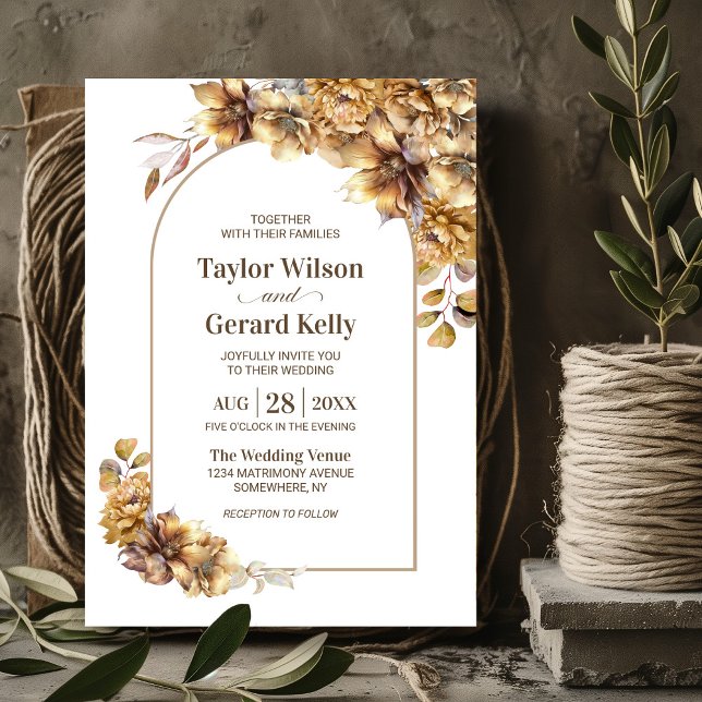 Rustic Floral Arch Wedding Invitation (Creator Uploaded)