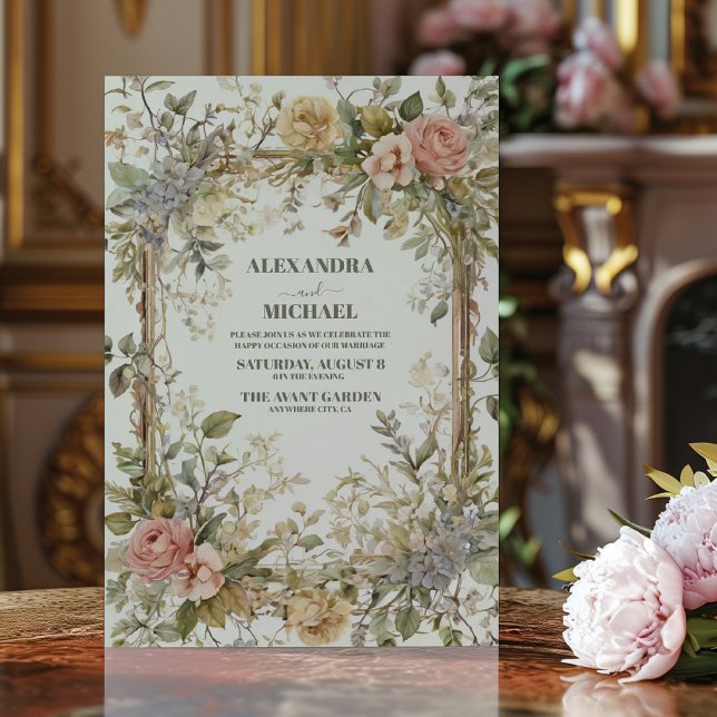 Rustic  Floral Art Nouveau  Wedding  Invitation (Creator Uploaded)