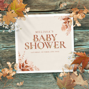 Rustic Floral Autumn Fall Baby Shower Napkin