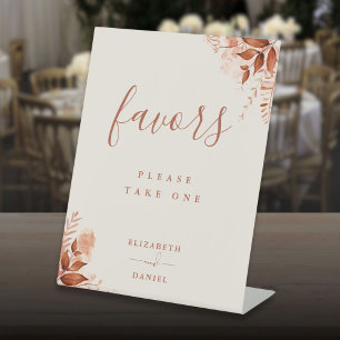 Rustic Floral Autumn Fall Favours Table Pedestal Sign