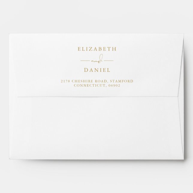 Rustic Floral Autumn Fall Gold Wedding Envelope (Back (Top Flap))