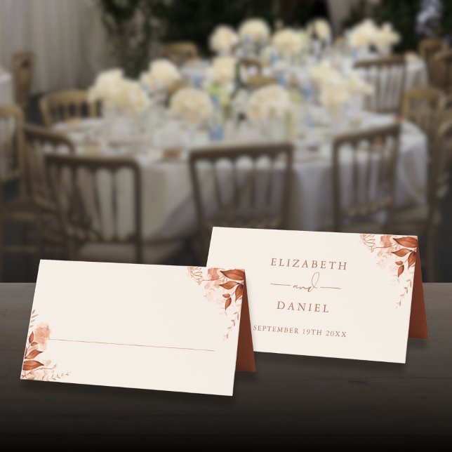 Rustic Floral Autumn Fall Wedding Place Card (Rustic Floral Autumn Fall Wedding Place Card)