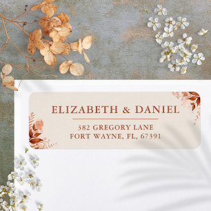 Rustic Floral Autumn Fall Wedding Return Address