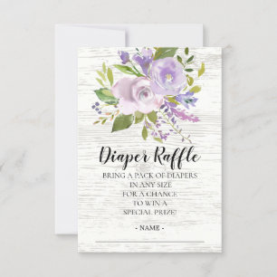 Rustic Floral Baby Shower Diaper Raffle Ticket