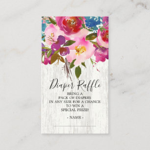 Rustic Floral Baby Shower Diaper Raffle Ticket Enclosure Card