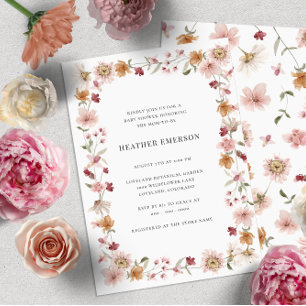Rustic Floral Baby Shower Invitation
