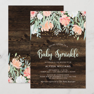 Rustic Floral Baby Sprinkle Invitation
