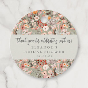 Rustic Floral Boho Bridal Shower Custom Thank You Favour Tags
