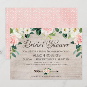 Rustic Floral Boho Bridal Shower Invitation
