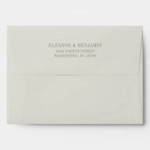 Rustic Floral Boho Taupe Wedding Return Address Envelope