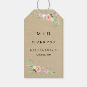 Rustic Floral Boho Thank You Wedding Gift Tags