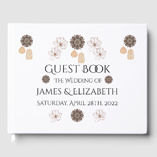 Rustic Floral Boho Wedding  Guest Book