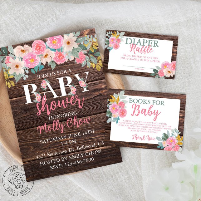 Rustic Floral Book for Baby Enclosure Card (Creator Uploaded)