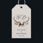 rustic floral botanical personalised wedding gift tags<br><div class="desc">Rustic foliage with couples name wedding party design. With beautiful watercolor foliage,  stag antlers and bold font. This modern design is sure to set the style for your upcoming party.</div>
