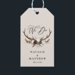 rustic floral botanical personalised wedding gift tags<br><div class="desc">Rustic foliage with couples name wedding party design. With beautiful watercolor foliage,  stag antlers and bold font. This modern design is sure to set the style for your upcoming party.</div>