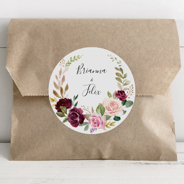 Rustic Floral Botanical Wedding Envelope Seals (Creator Uploaded)
