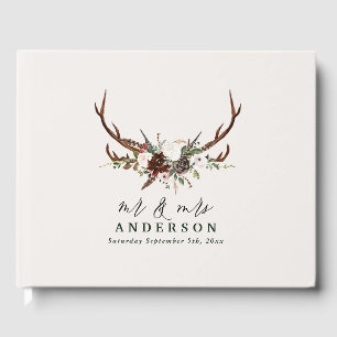 Rustic floral botanical wedding seating plan poste guest book