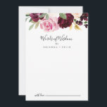 Rustic Floral Botanical Wedding Words of Wisdom Advice Card<br><div class="desc">This rustic floral botanical wedding words of wisdom advice card is perfect for a modern wedding. The design features beautiful and colourful hand-drawn flowers and foliage, elegantly arranged into attractive bouquets. These cards are perfect for a wedding, bridal shower, baby shower, graduation party & more. Personalise the cards with the...</div>