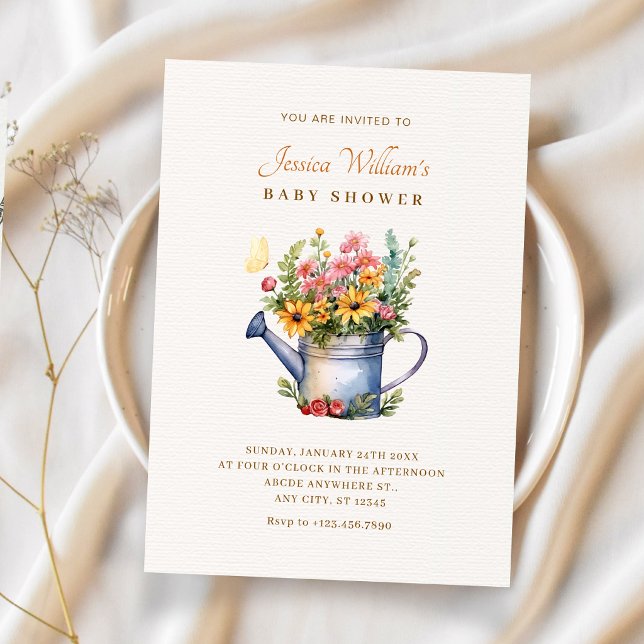 Rustic Floral bouquet baby shower Invitation (Creator Uploaded)